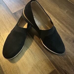 SOUL Naturalizer Womens Idea 2 Black Faux Suede Slip On Loafers Shoes Size 6.5